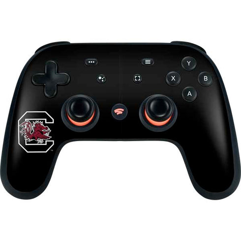 University of South Carolina Gamecocks Logo Black Google Stadia Controller Skin