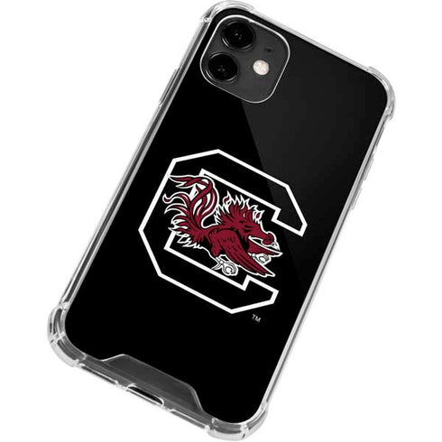 University of South Carolina Gamecocks Logo Black iPhone 12 Clear Case