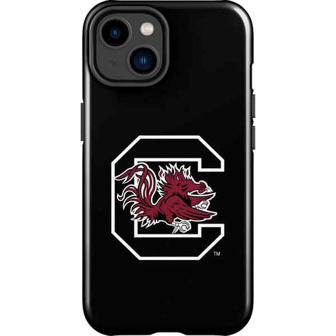 University of South Carolina Gamecocks Logo Black iPhone 15 Impact Case
