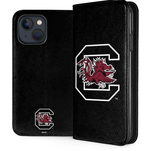 University of South Carolina Gamecocks Logo Black iPhone 15 Plus Folio Case