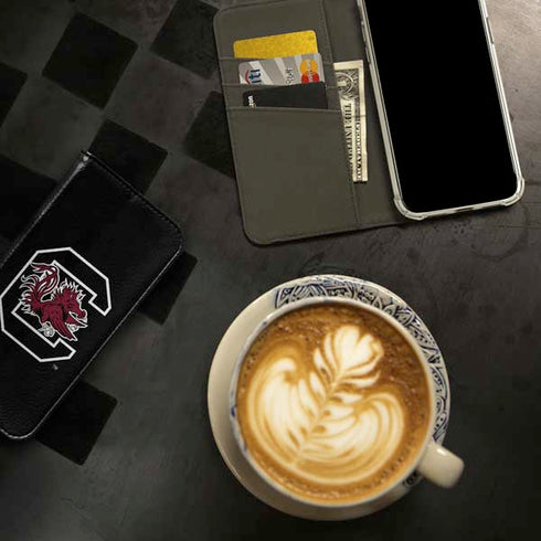 University of South Carolina Gamecocks Logo Black iPhone 15 Plus Folio Case