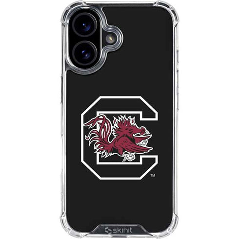 University of South Carolina Gamecocks Logo Black iPhone 16 Clear Case