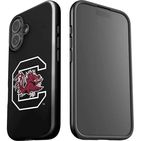 University of South Carolina Gamecocks Logo Black iPhone 16 Impact Case