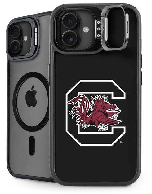 University of South Carolina Gamecocks Logo Black iPhone 16 Kickstand Case