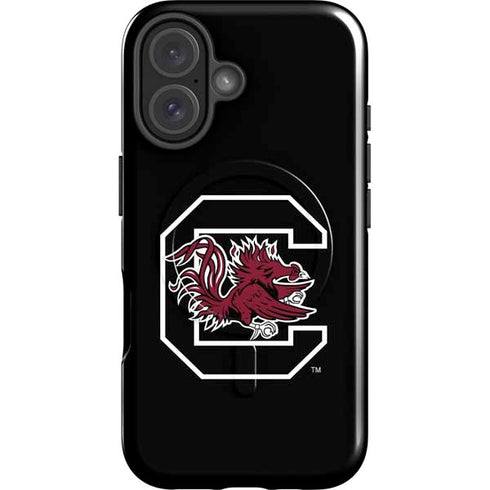 University of South Carolina Gamecocks Logo Black iPhone 16 Plus Magsafe Impact Case