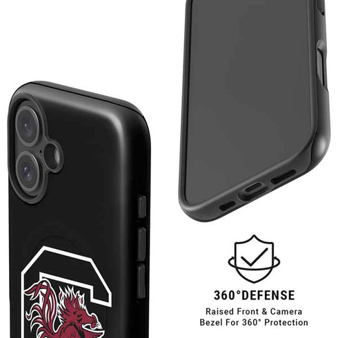 University of South Carolina Gamecocks Logo Black iPhone 16 Plus Magsafe Impact Case