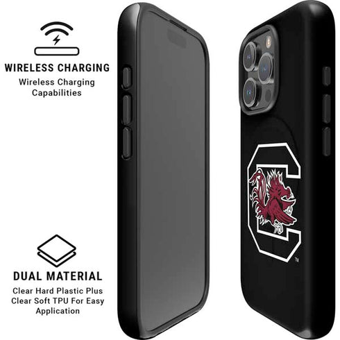 University of South Carolina Gamecocks Logo Black iPhone 16 Pro Magsafe Impact Case