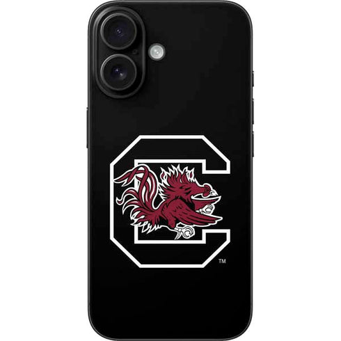 University of South Carolina Gamecocks Logo Black iPhone 16 Skin