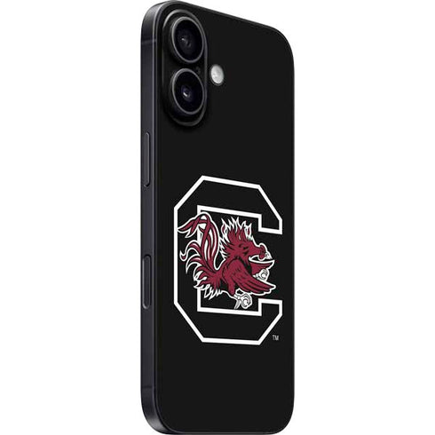 University of South Carolina Gamecocks Logo Black iPhone 16 Skin