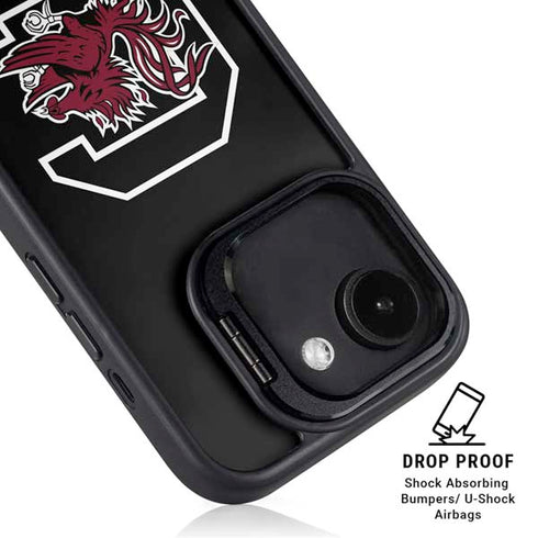University of South Carolina Gamecocks Logo Black iPhone 16e Kickstand Case