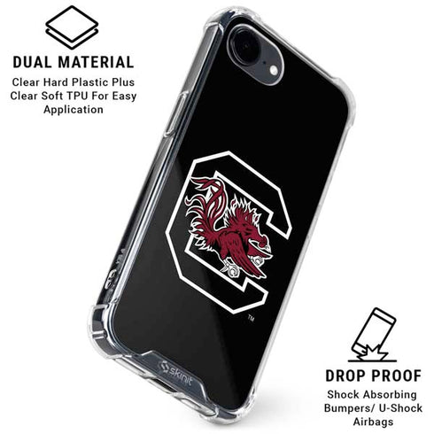 University of South Carolina Gamecocks Logo Black iPhone 16e Clear Case