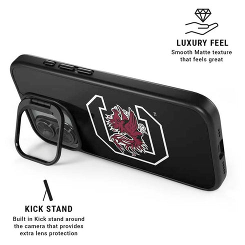 University of South Carolina Gamecocks Logo Black iPhone 17 Kickstand Case