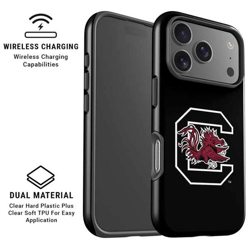 University of South Carolina Gamecocks Logo Black iPhone 17 Pro Max Magsafe Impact Case