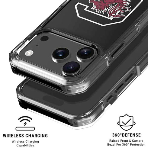 University of South Carolina Gamecocks Logo Black iPhone 18 Pro Clear Case