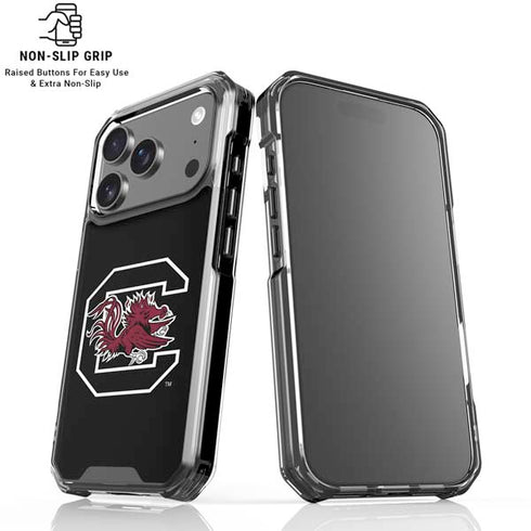 University of South Carolina Gamecocks Logo Black iPhone 18 Pro Clear Case