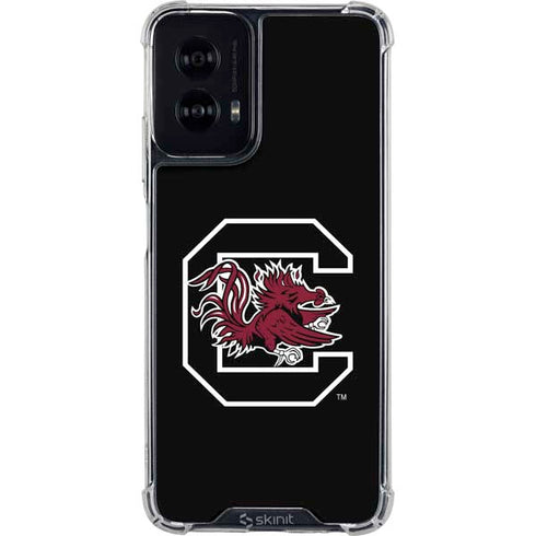 University of South Carolina Gamecocks Logo Black Moto G Power 5G (2024) Clear Case