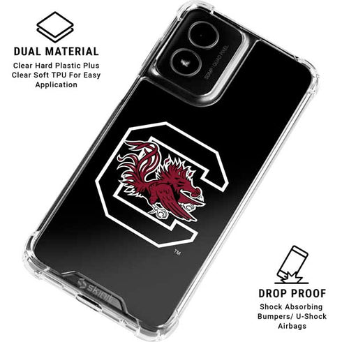 University of South Carolina Gamecocks Logo Black Moto G Power 5G (2024) Clear Case