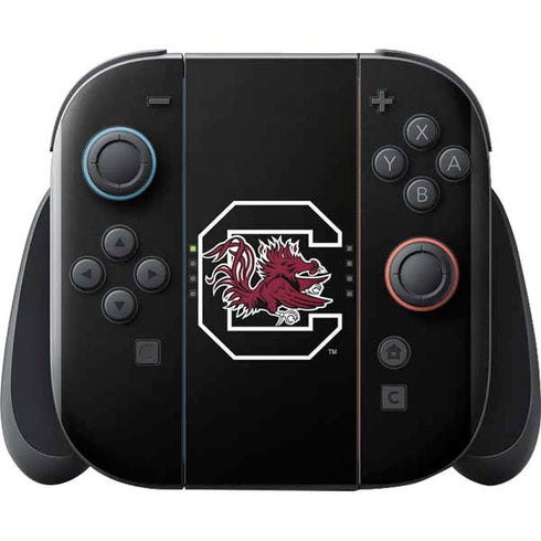 University of South Carolina Gamecocks Logo Black Nintendo Switch 2 (2025) with Joy-Con Skin