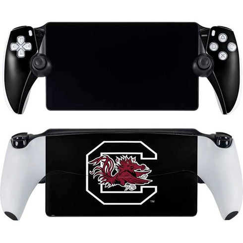 University of South Carolina Gamecocks Logo Black PlayStation Portal Remote Player Skin