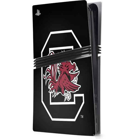 University of South Carolina Gamecocks Logo Black PS5 Pro Console Skin