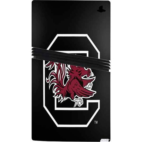 University of South Carolina Gamecocks Logo Black PS5 Pro Console Skin