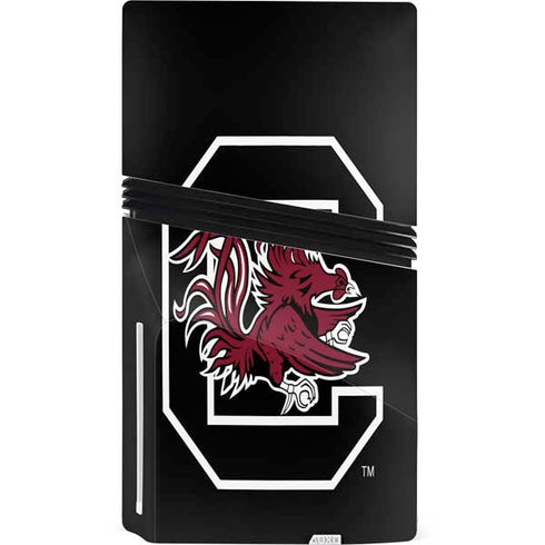 University of South Carolina Gamecocks Logo Black PS5 Pro Disk Bundle Skin