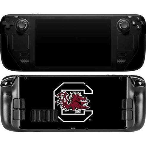 University of South Carolina Gamecocks Logo Black Steam Deck Handheld Gaming Computer OLED Skin