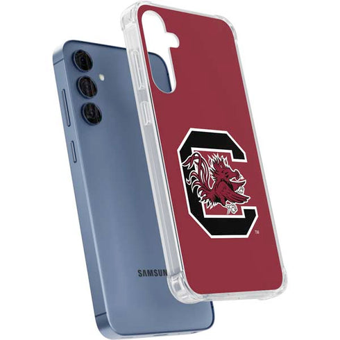 University of South Carolina Gamecocks Logo Red Galaxy A55 5G Clear Case