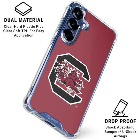 University of South Carolina Gamecocks Logo Red Galaxy S25 Clear Case