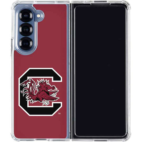 University of South Carolina Gamecocks Logo Red Galaxy Z Fold6 Clear Case