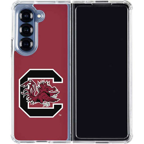 University of South Carolina Gamecocks Logo Red Galaxy Z Fold7 Clear Case