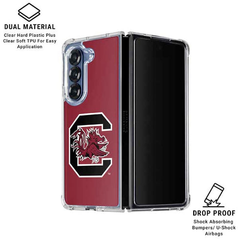 University of South Carolina Gamecocks Logo Red Galaxy Z Fold7 Clear Case