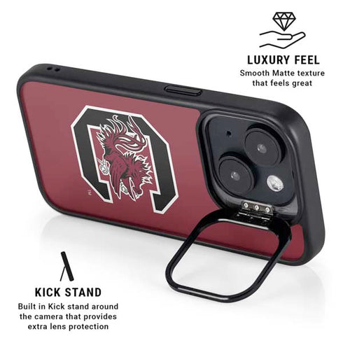 University of South Carolina Gamecocks Logo Red iPhone 14 Plus Kickstand Case