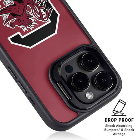 University of South Carolina Gamecocks Logo Red iPhone 14 Pro Kickstand Case
