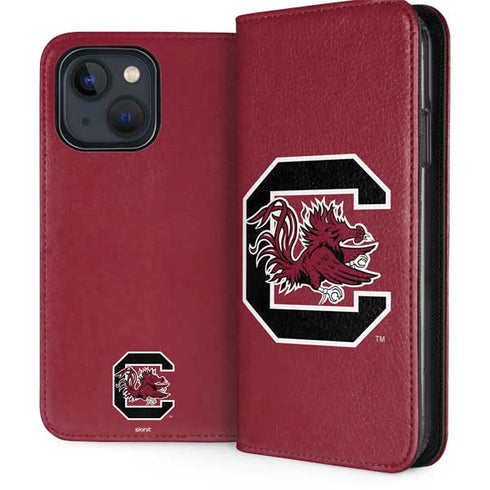 University of South Carolina Gamecocks Logo Red iPhone 15 Folio Case
