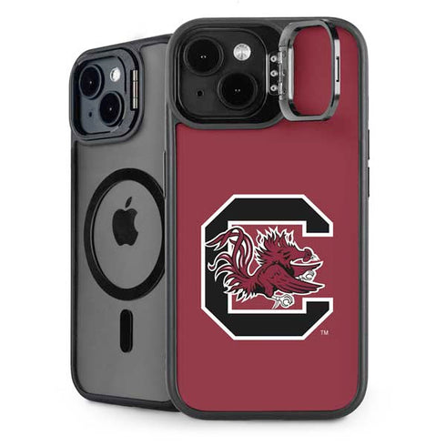 University of South Carolina Gamecocks Logo Red iPhone 15 Kickstand Case