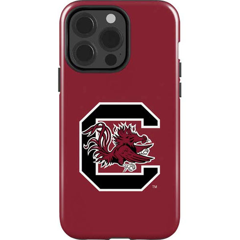 University of South Carolina Gamecocks Logo Red iPhone 15 Pro Impact Case