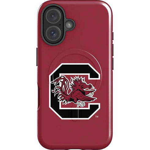 University of South Carolina Gamecocks Logo Red iPhone 16 Plus Magsafe Impact Case
