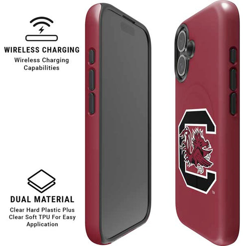 University of South Carolina Gamecocks Logo Red iPhone 16 Plus Magsafe Impact Case