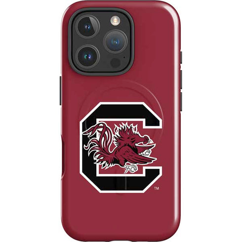 University of South Carolina Gamecocks Logo Red iPhone 16 Pro Magsafe Impact Case