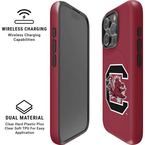 University of South Carolina Gamecocks Logo Red iPhone 16 Pro Magsafe Impact Case