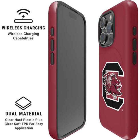University of South Carolina Gamecocks Logo Red iPhone 16 Pro Max Magsafe Impact Case