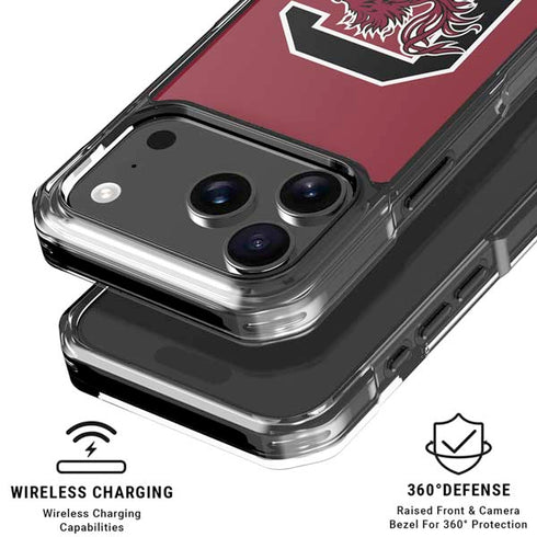 University of South Carolina Gamecocks Logo Red iPhone 17 Pro Clear Case