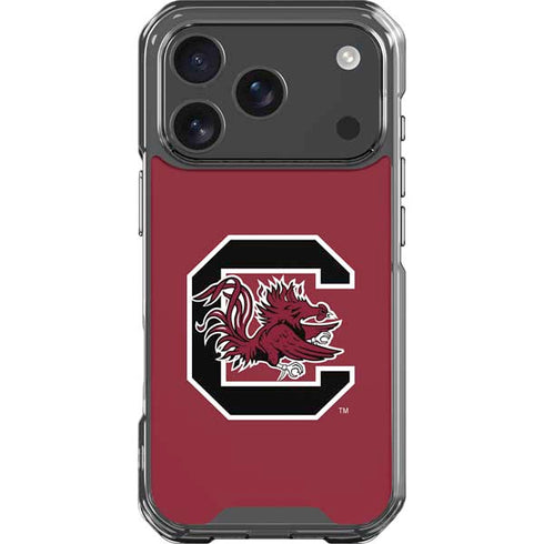 University of South Carolina Gamecocks Logo Red iPhone 18 Pro Clear Case
