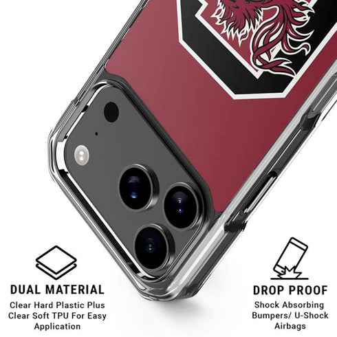 University of South Carolina Gamecocks Logo Red iPhone 18 Pro Clear Case
