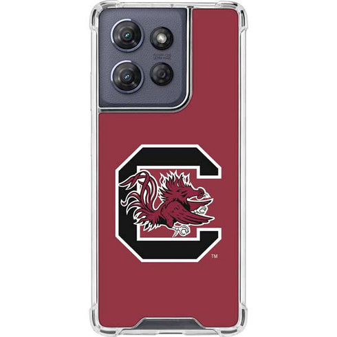 University of South Carolina Gamecocks Logo Red Moto G 5G (2025) Clear Case