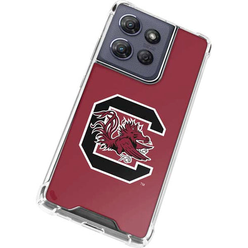 University of South Carolina Gamecocks Logo Red Moto G 5G (2025) Clear Case