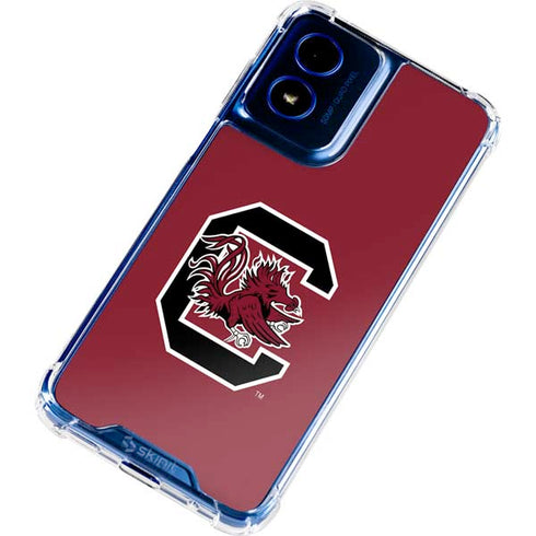 University of South Carolina Gamecocks Logo Red Moto G Play 4G (2024) Clear Case