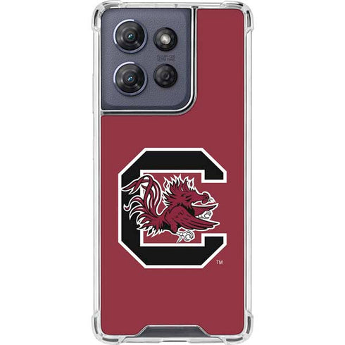 University of South Carolina Gamecocks Logo Red Moto G Play 5G (2025) Clear Case