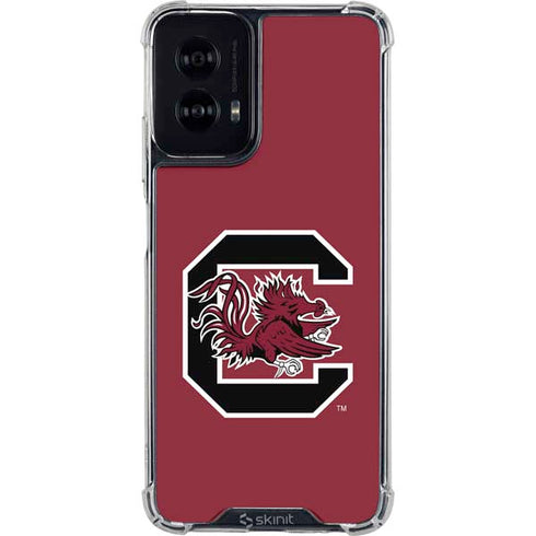 University of South Carolina Gamecocks Logo Red Moto G Power 5G (2024) Clear Case